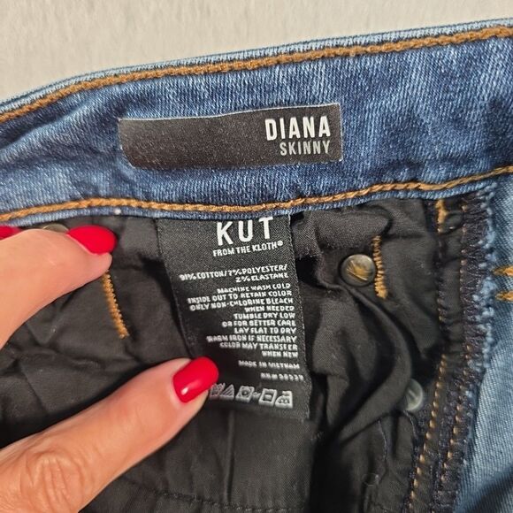 KUT From The Kloth Diana Skinny Jeans Women's Size 8 Blue Stretch - Picture 6 of 9